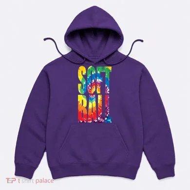 Softball Retro Tie Dye Hoodie