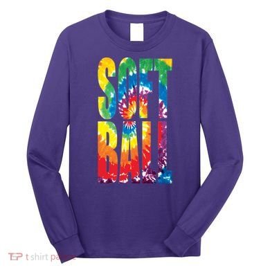 Softball Retro Tie Dye Long Sleeve Shirt