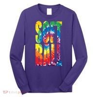 Softball Retro Tie Dye Long Sleeve Shirt thumb 0