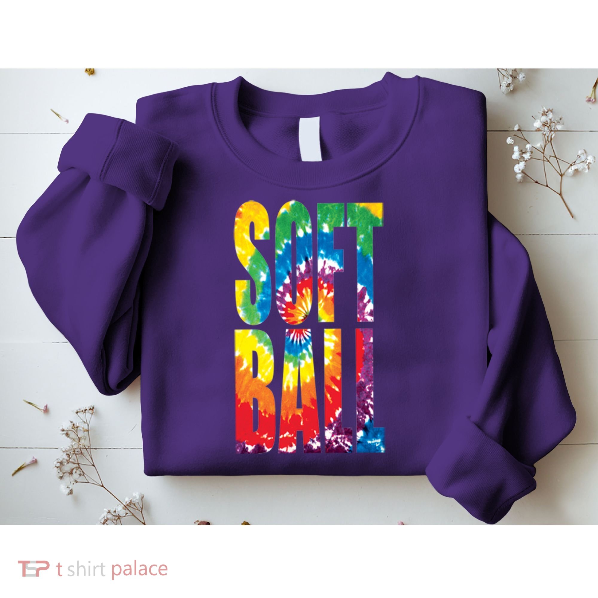 Softball Retro Tie Dye Sweatshirt