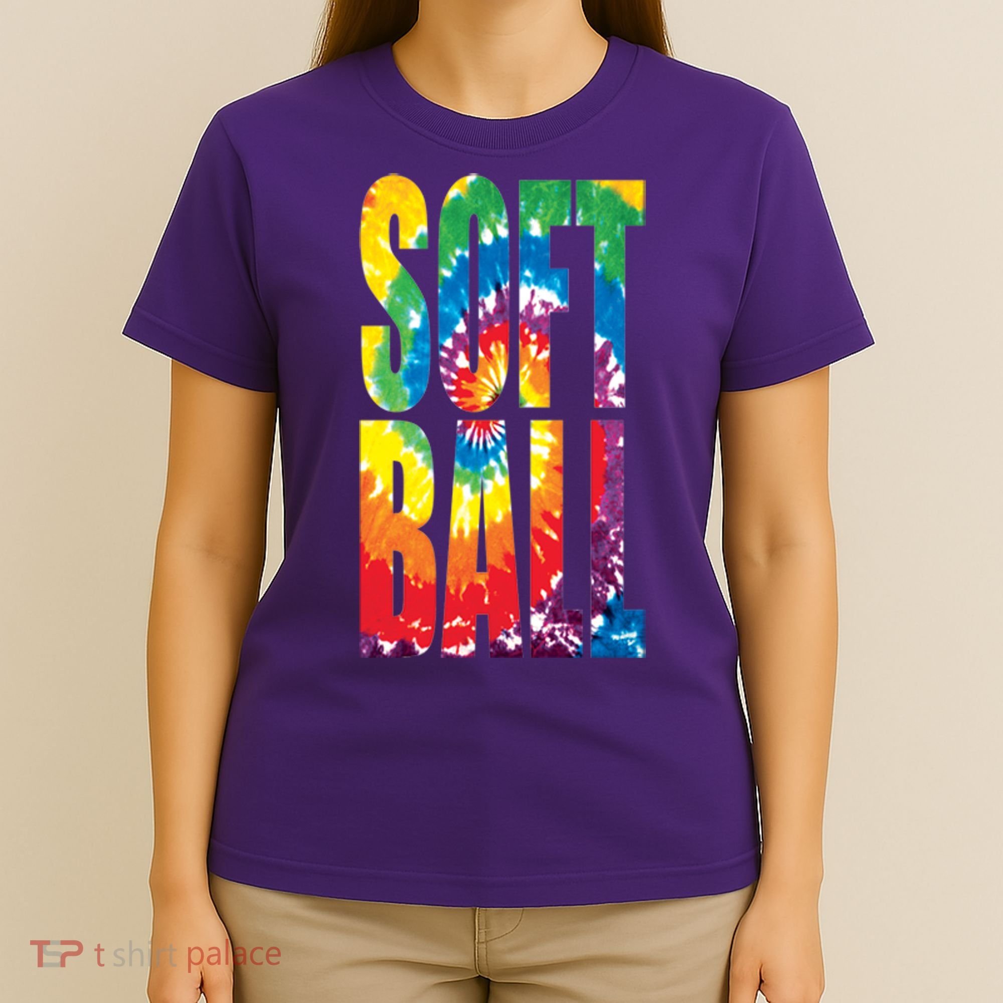 Softball Retro Tie Dye T-Shirt