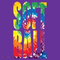 Softball Retro Tie Dye Button thumb 1