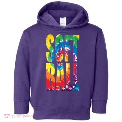 Softball Retro Tie Dye Toddler Hoodie