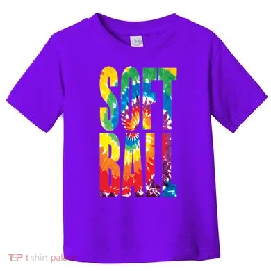 Softball Retro Tie Dye Toddler T-Shirt