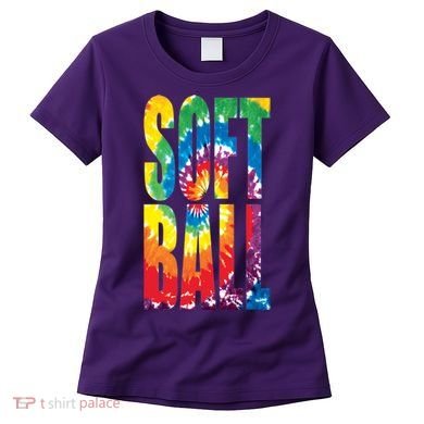 Softball Retro Tie Dye Women's T-Shirt