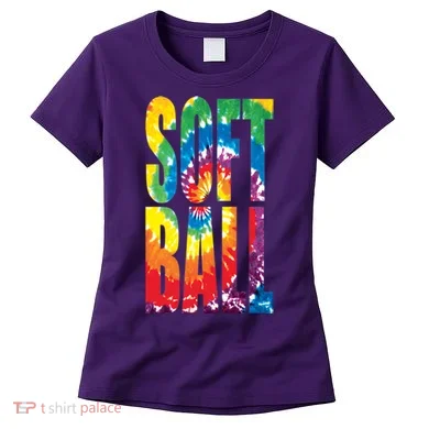 Softball Retro Tie Dye Women's T-Shirt
