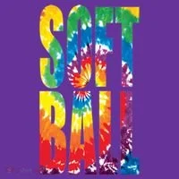 Softball Retro Tie Dye Kids Long Sleeve Shirt thumb 2