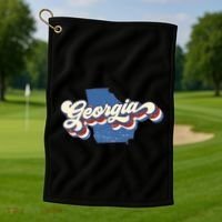 State Of Georgia Retro Logo Golf Towel thumb 1