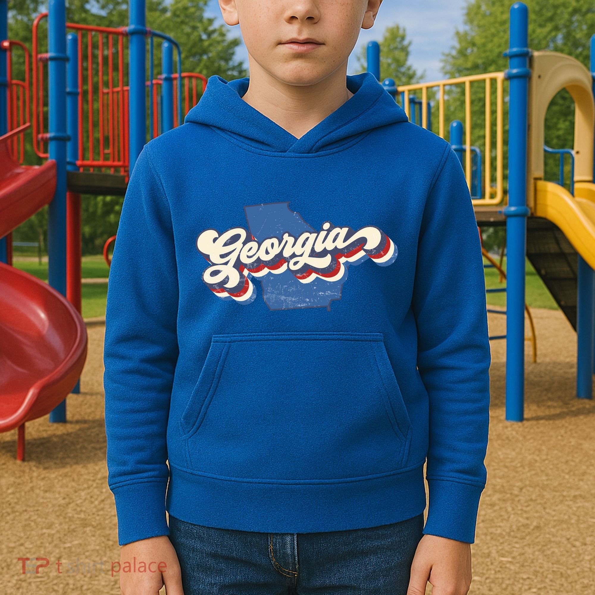 State Of Georgia Retro Logo Kids Hoodie