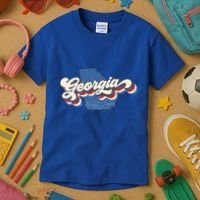 State Of Georgia Retro Logo Kids T-Shirt thumb 3
