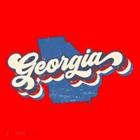 State Of Georgia Retro Logo Santa Hat thumb 1
