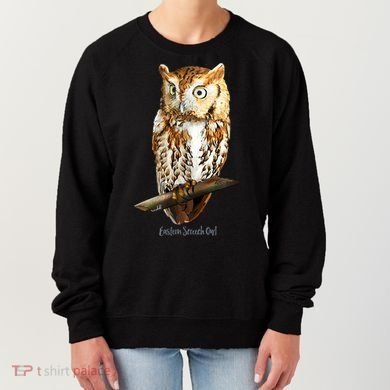Screech Owl Graphic Birder Wildlife Bird Watching Women's Sweatshirt
