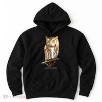 Screech Owl Graphic Birder Wildlife Bird Watching Hoodie thumb 0