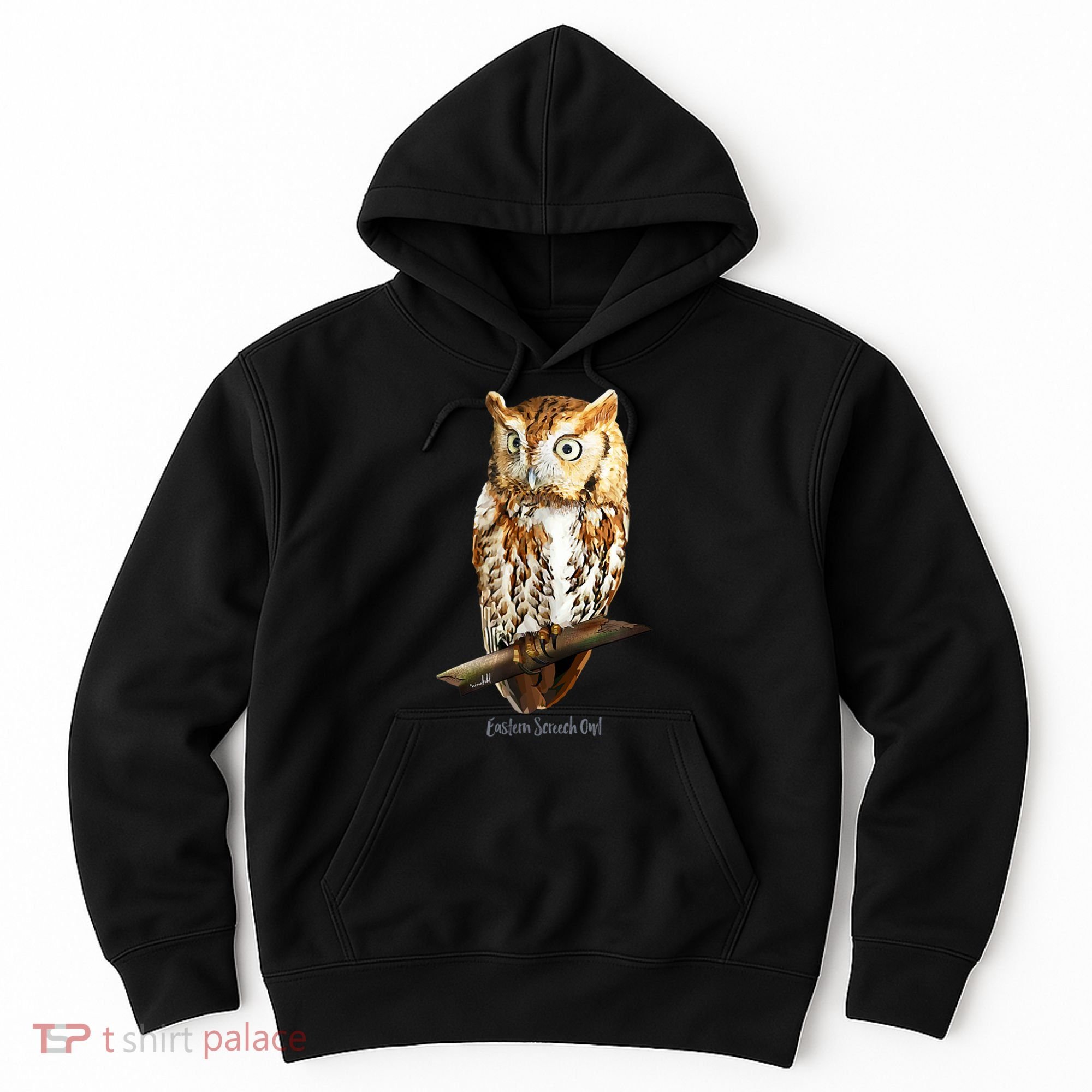 Screech Owl Graphic Birder Wildlife Bird Watching Hoodie