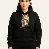 Screech Owl Graphic Birder Wildlife Bird Watching Hoodie thumb 5