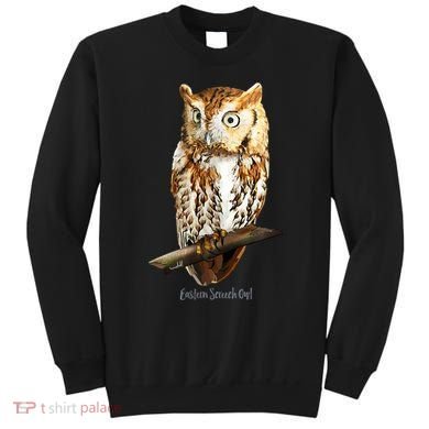 Screech Owl Graphic Birder Wildlife Bird Watching Sweatshirt