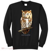 Screech Owl Graphic Birder Wildlife Bird Watching Sweatshirt thumb 0
