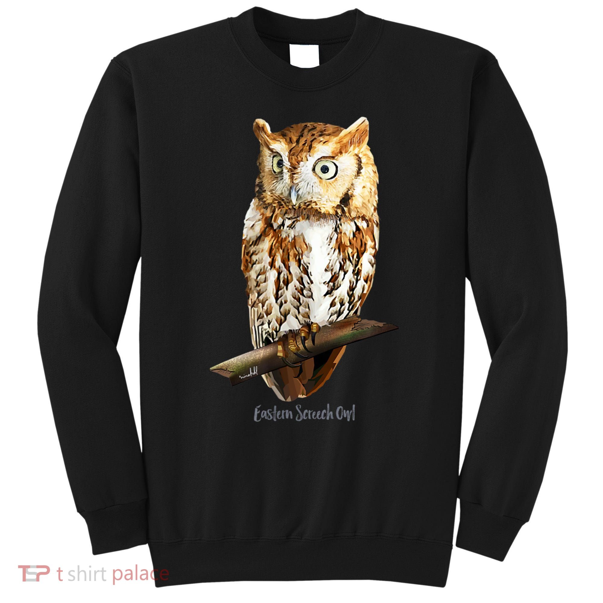 Screech Owl Graphic Birder Wildlife Bird Watching Sweatshirt