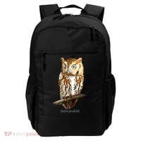 Screech Owl Graphic Birder Wildlife Bird Watching Backpack thumb 0
