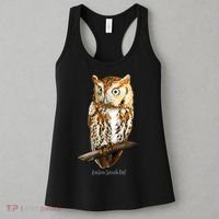 Screech Owl Graphic Birder Wildlife Bird Watching Women's Tank Top thumb 3