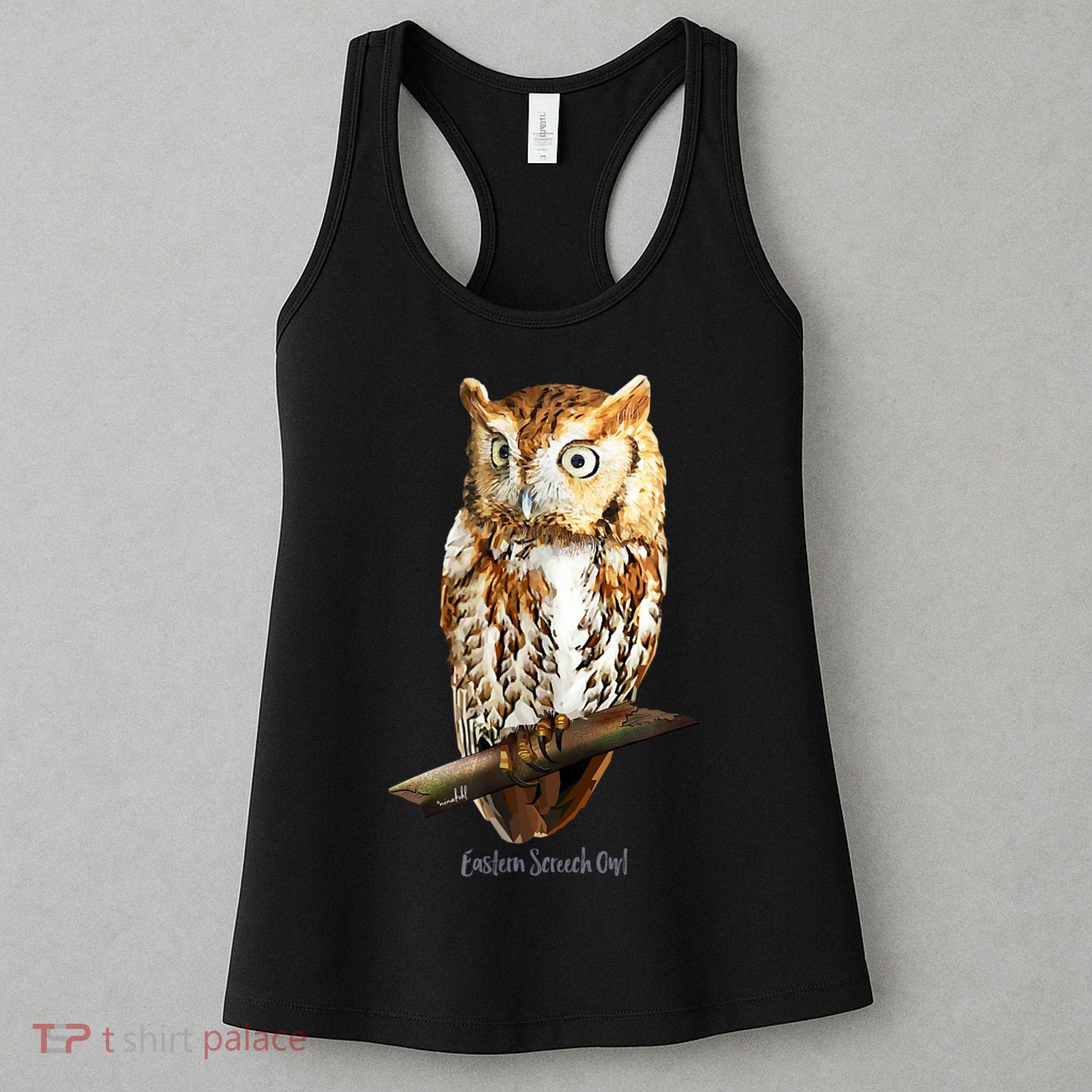 Screech Owl Graphic Birder Wildlife Bird Watching Women's Tank Top