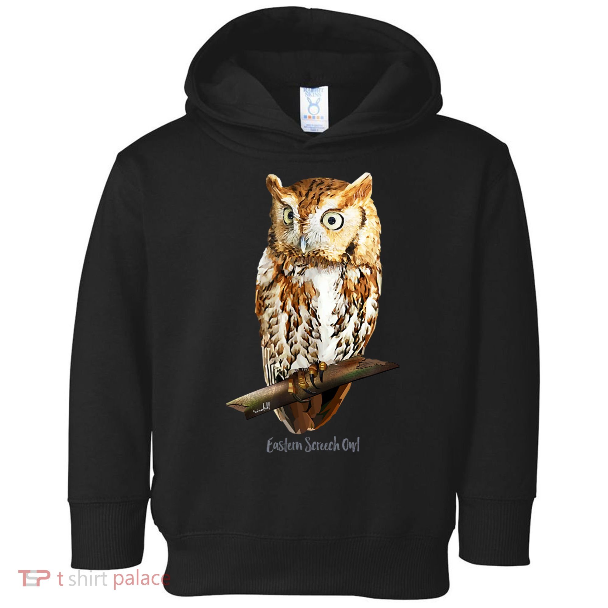 Screech Owl Graphic Birder Wildlife Bird Watching Toddler Hoodie