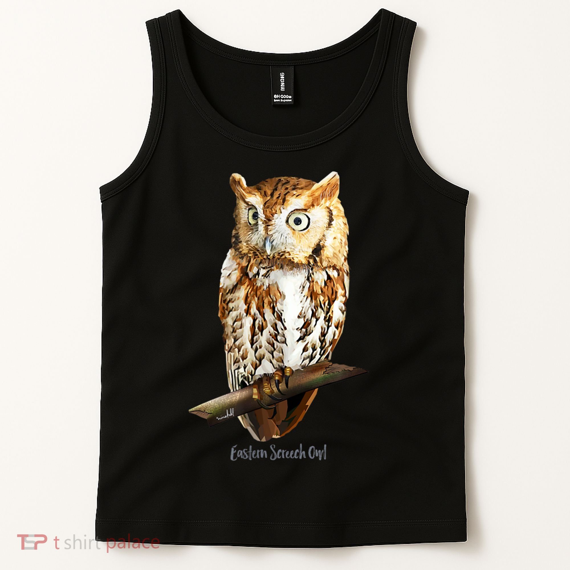 Screech Owl Graphic Birder Wildlife Bird Watching Tank Top