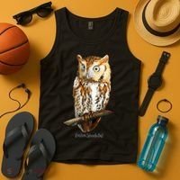 Screech Owl Graphic Birder Wildlife Bird Watching Tank Top thumb 4