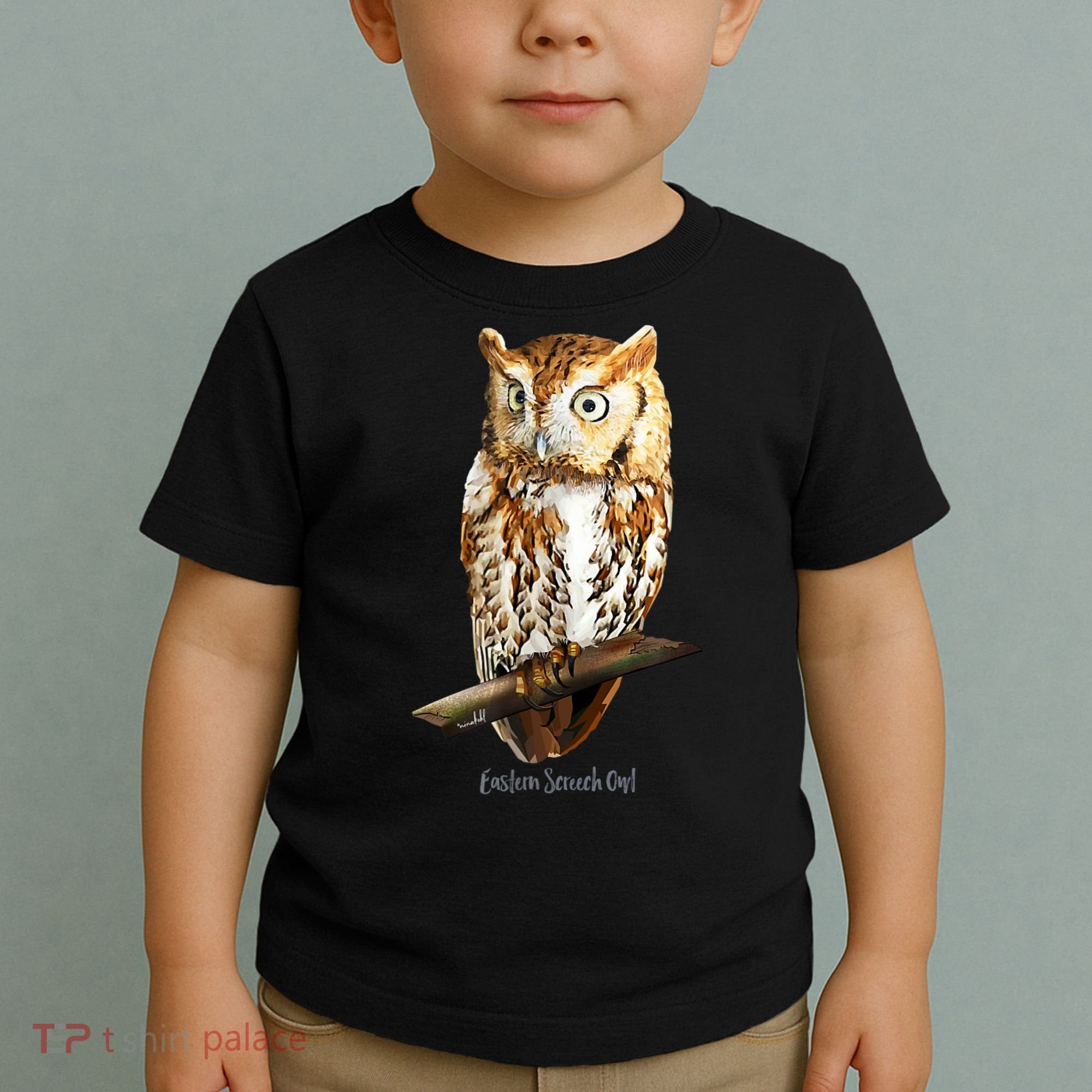 Screech Owl Graphic Birder Wildlife Bird Watching Toddler T-Shirt