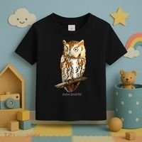Screech Owl Graphic Birder Wildlife Bird Watching Toddler T-Shirt thumb 3