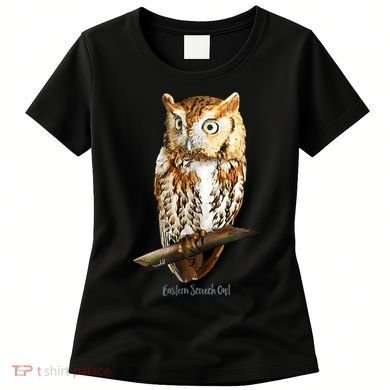 Screech Owl Graphic Birder Wildlife Bird Watching Women's T-Shirt