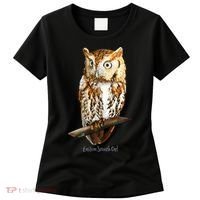 Screech Owl Graphic Birder Wildlife Bird Watching Women's T-Shirt thumb 0