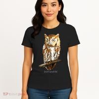 Screech Owl Graphic Birder Wildlife Bird Watching Women's T-Shirt thumb 4
