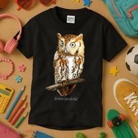 Screech Owl Graphic Birder Wildlife Bird Watching Kids T-Shirt thumb 3