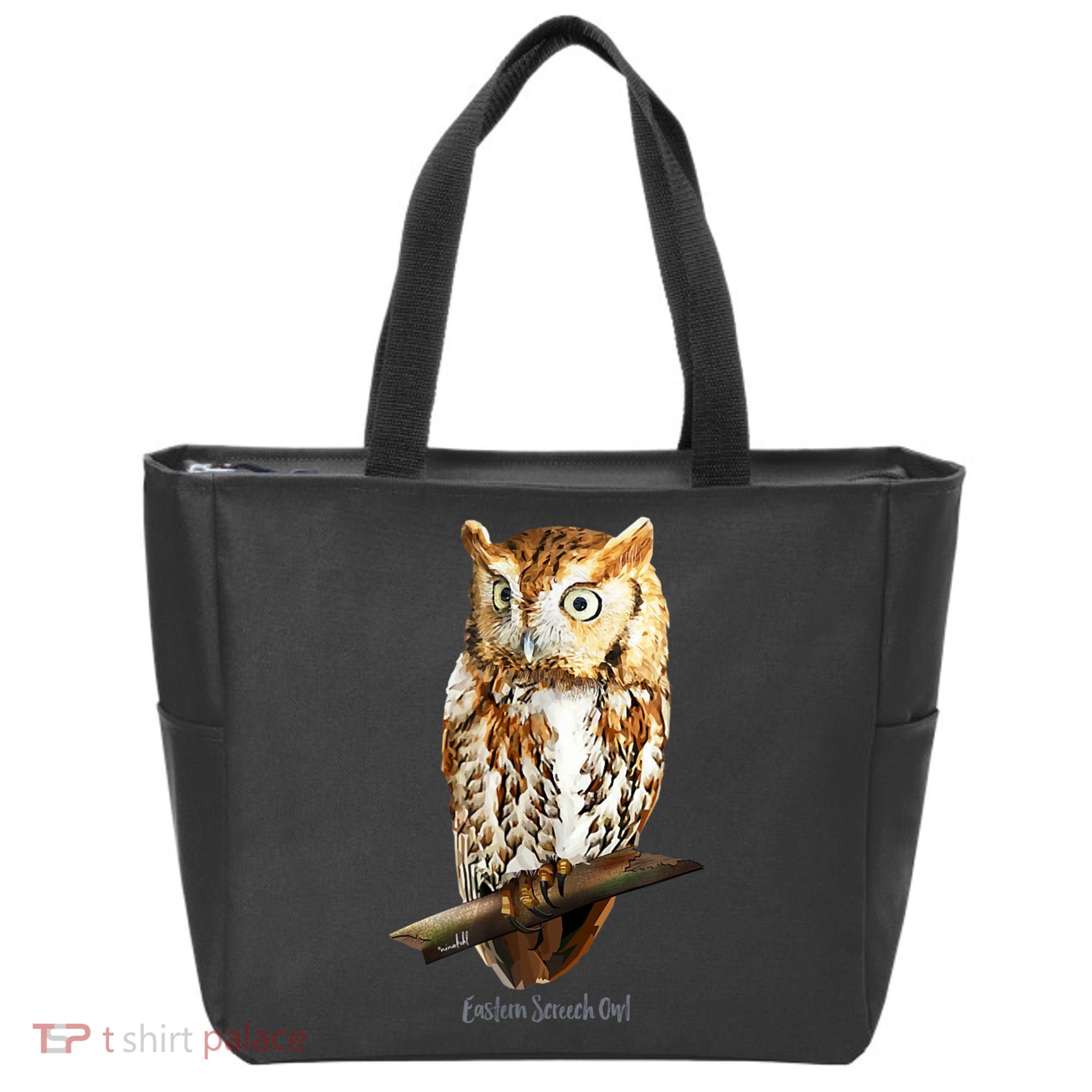 Screech Owl Graphic Birder Wildlife Bird Watching Tote Bag
