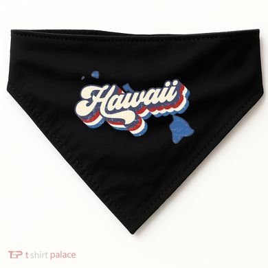 State Of Hawaii Retro Logo USA-Made Doggie Bandana