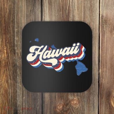 State Of Hawaii Retro Logo Coaster