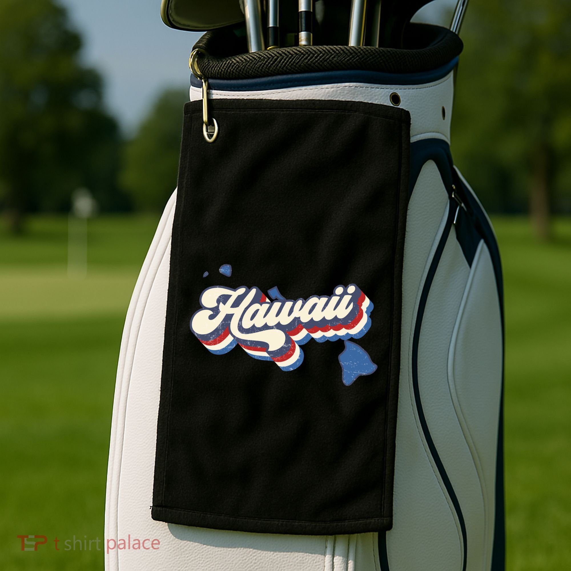 State Of Hawaii Retro Logo Golf Towel