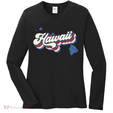 State Of Hawaii Retro Logo Women's Long Sleeve Shirt