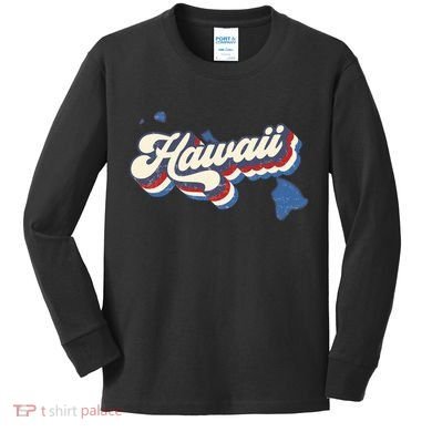 State Of Hawaii Retro Logo Kids Long Sleeve Shirt