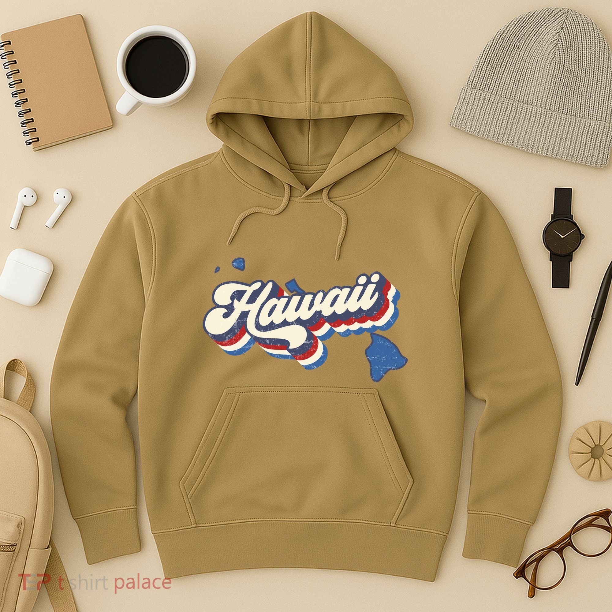 State Of Hawaii Retro Logo Hoodie