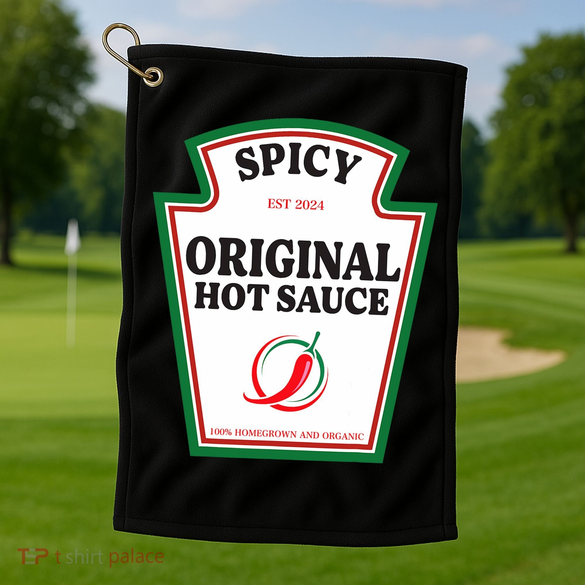 Spicy Original Hot Sauce Condiment Costume Party Matching Golf Towel