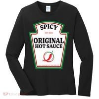 Spicy Original Hot Sauce Condiment Costume Party Matching Women's Long Sleeve Shirt thumb 0