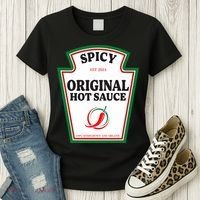 Spicy Original Hot Sauce Condiment Costume Party Matching Women's T-Shirt thumb 3