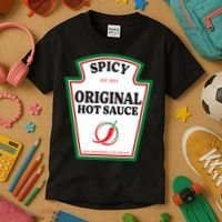 Spicy Original Hot Sauce Condiment Costume Party Matching Kids T-Shirt thumb 3