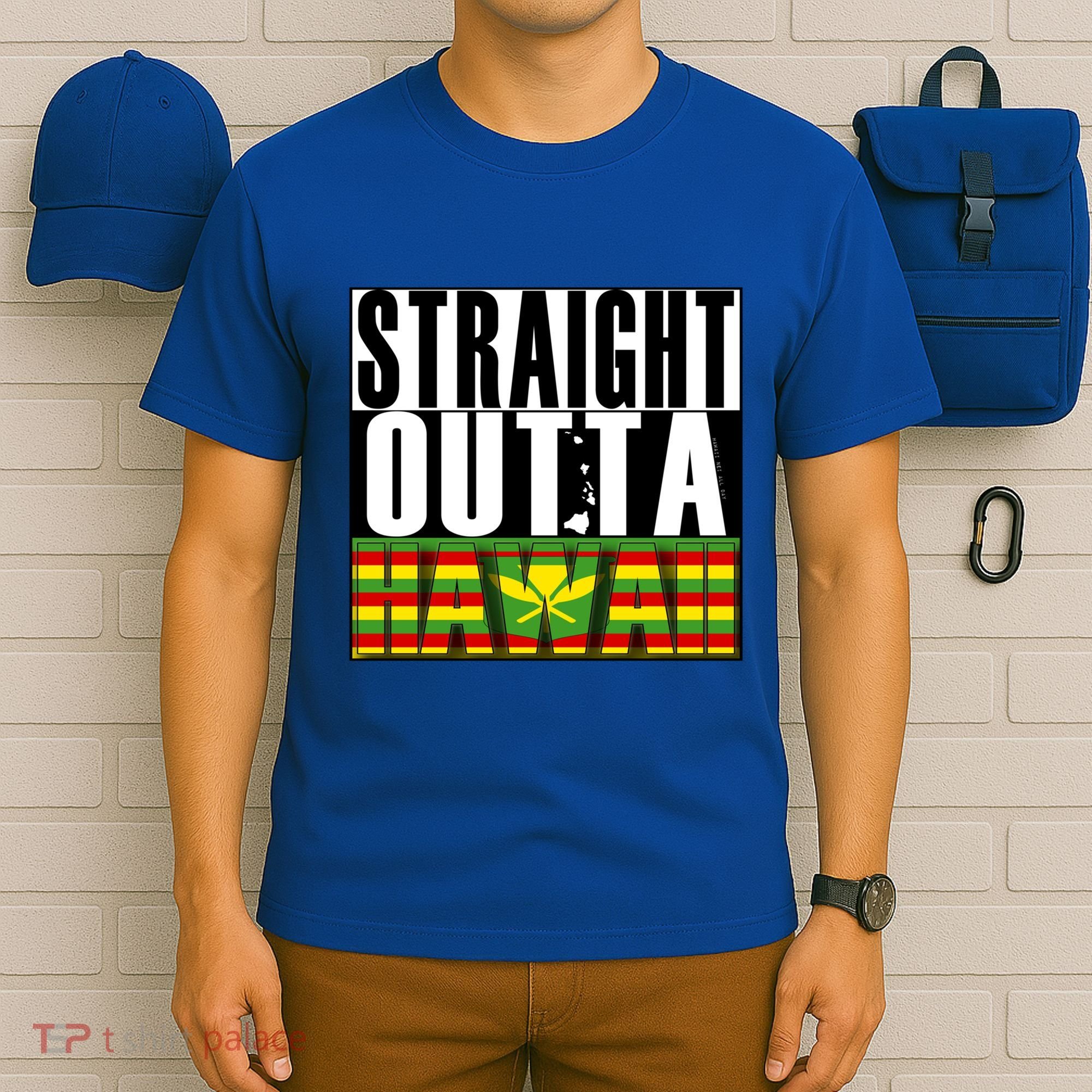 Straight Outta Hawaii Flag By Hawaii Nei All Day Gift T-Shirt