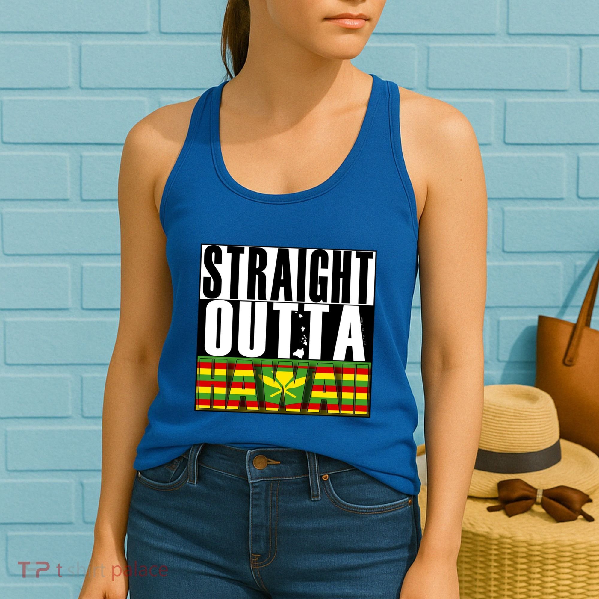 Straight Outta Hawaii Flag By Hawaii Nei All Day Gift Women's Tank Top