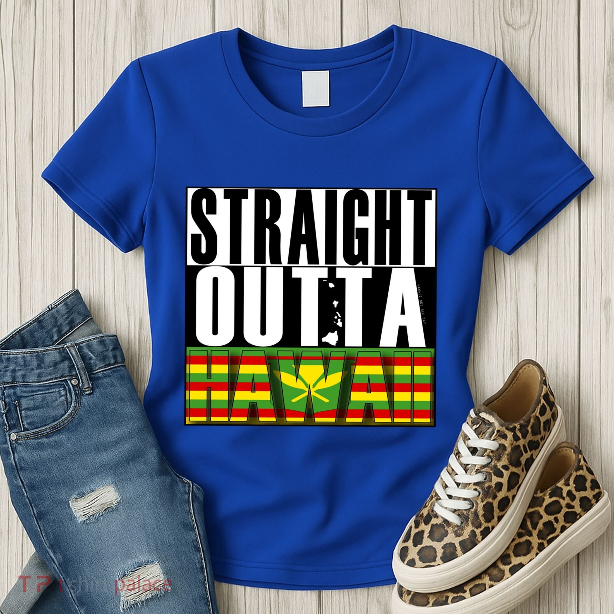 Straight Outta Hawaii Flag By Hawaii Nei All Day Gift Women's T-Shirt