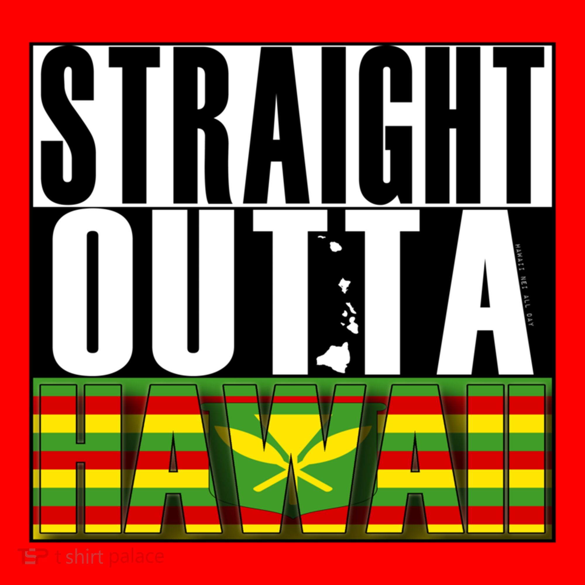 Straight Outta Hawaii Flag By Hawaii Nei All Day Gift Santa Hat
