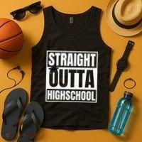 Straight Outta Highschool Graduation First Day Of School Tank Top thumb 4